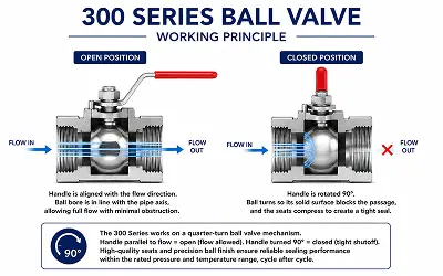 300 Series Ball Valve Working Principle